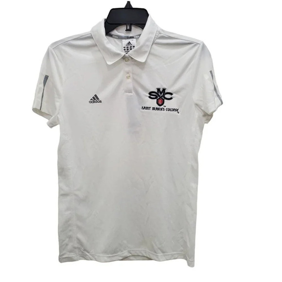 Adidas ClimaCool Women's White St. Mary's College S/S Tennis Polo‎ NWT Sz M - Picture 1 of 7